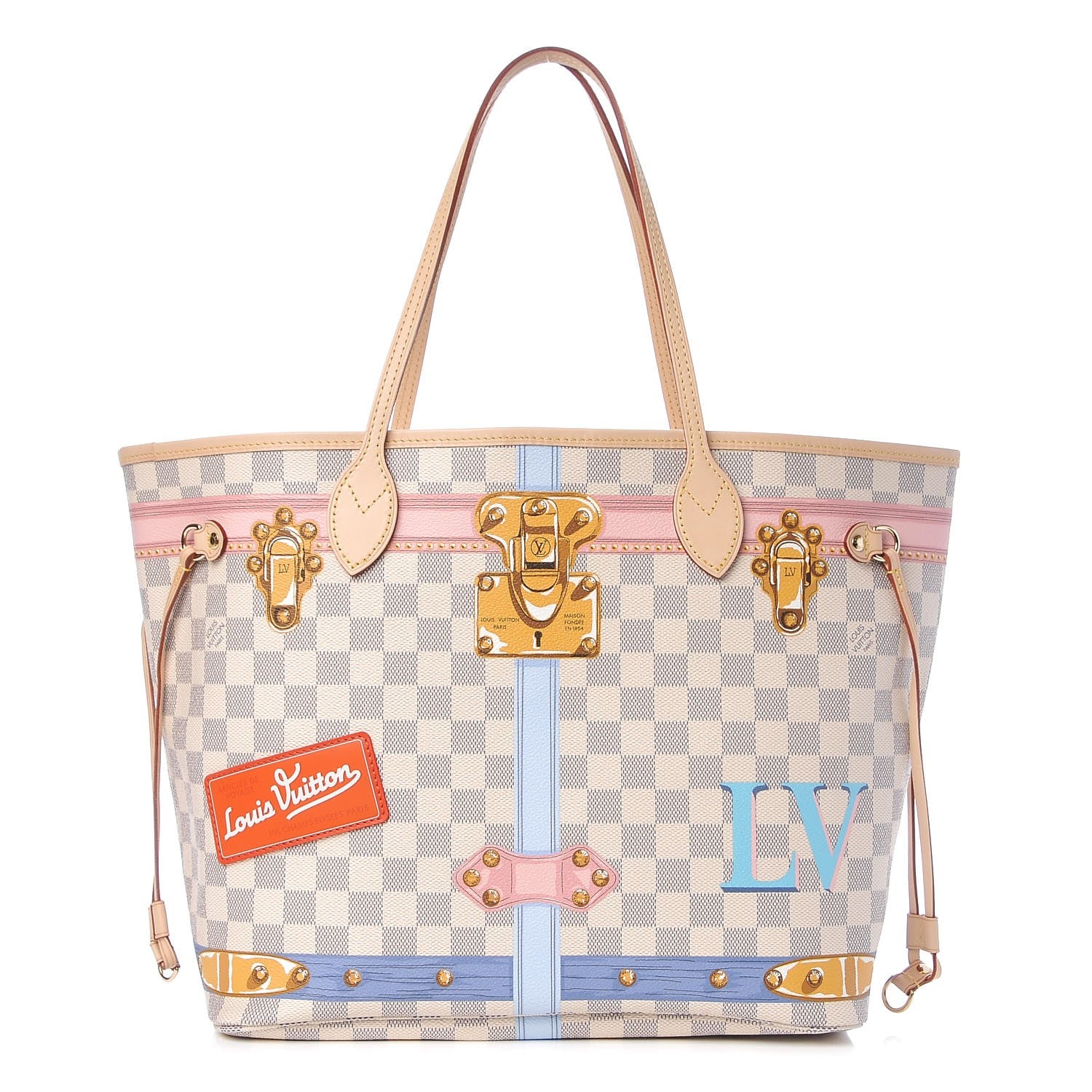 Louis Vuitton Damier Azur Summer Trunks Neo Neverfull MM 1 of 8