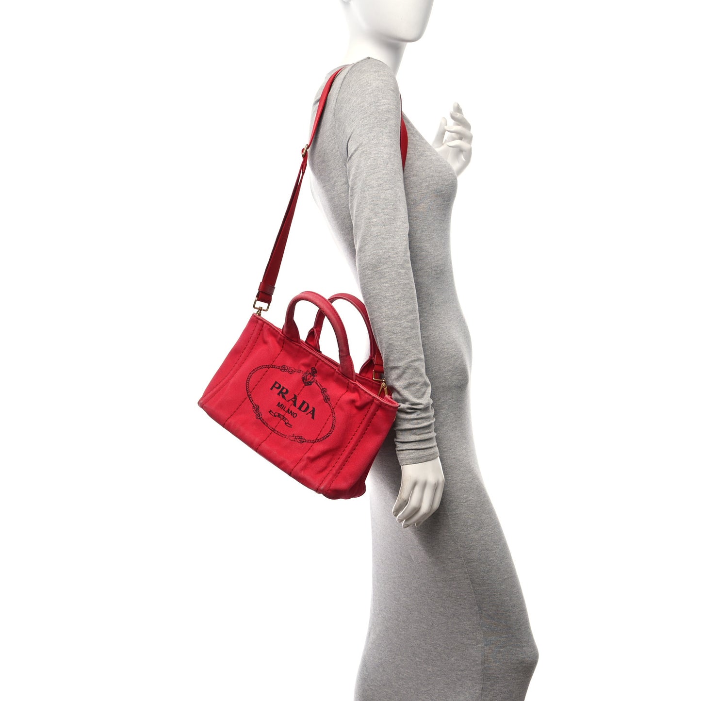Canapa Small Logo Tote Rosso