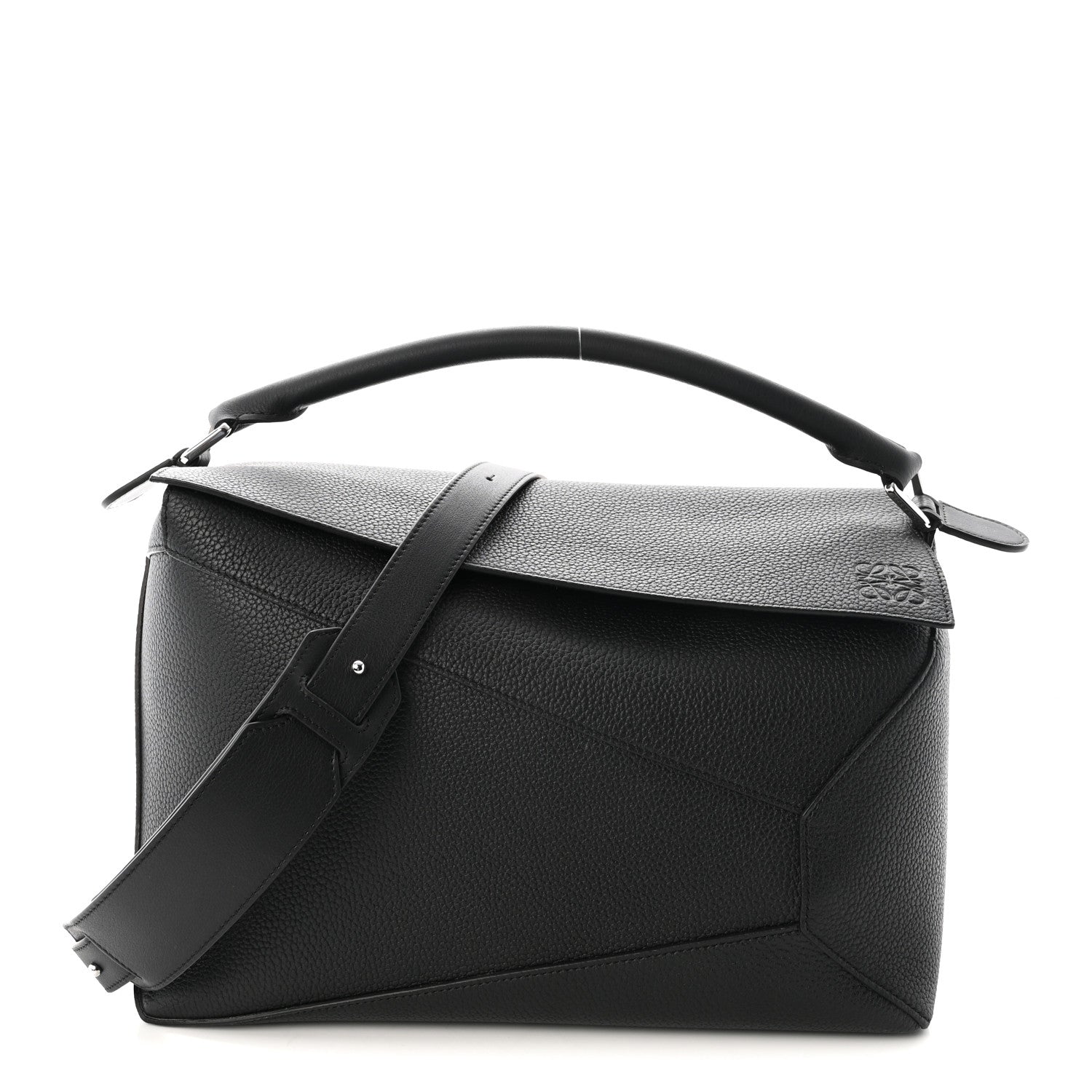 Loewe Grained Calfskin Large Puzzle Bag Black 1 of 9