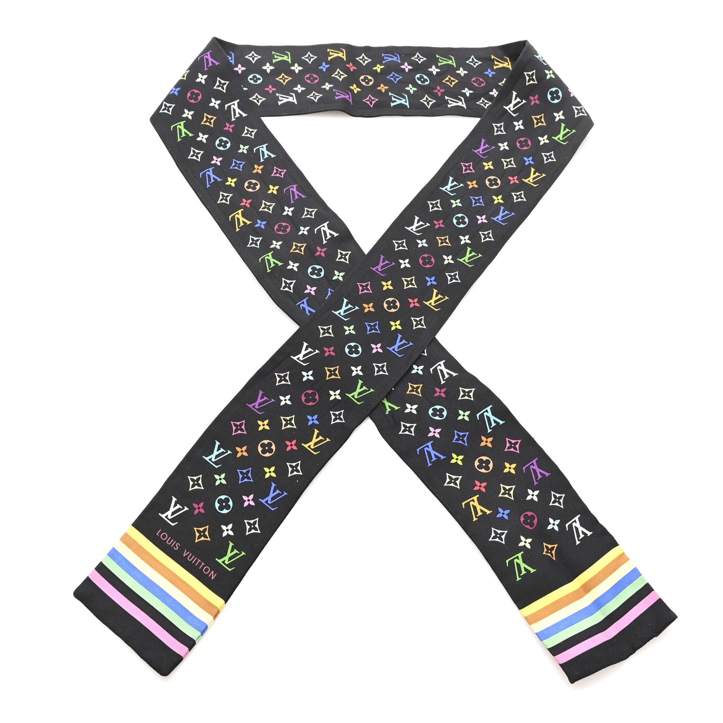 LV X TM Silk Monogram Multicolor Bandeau Black