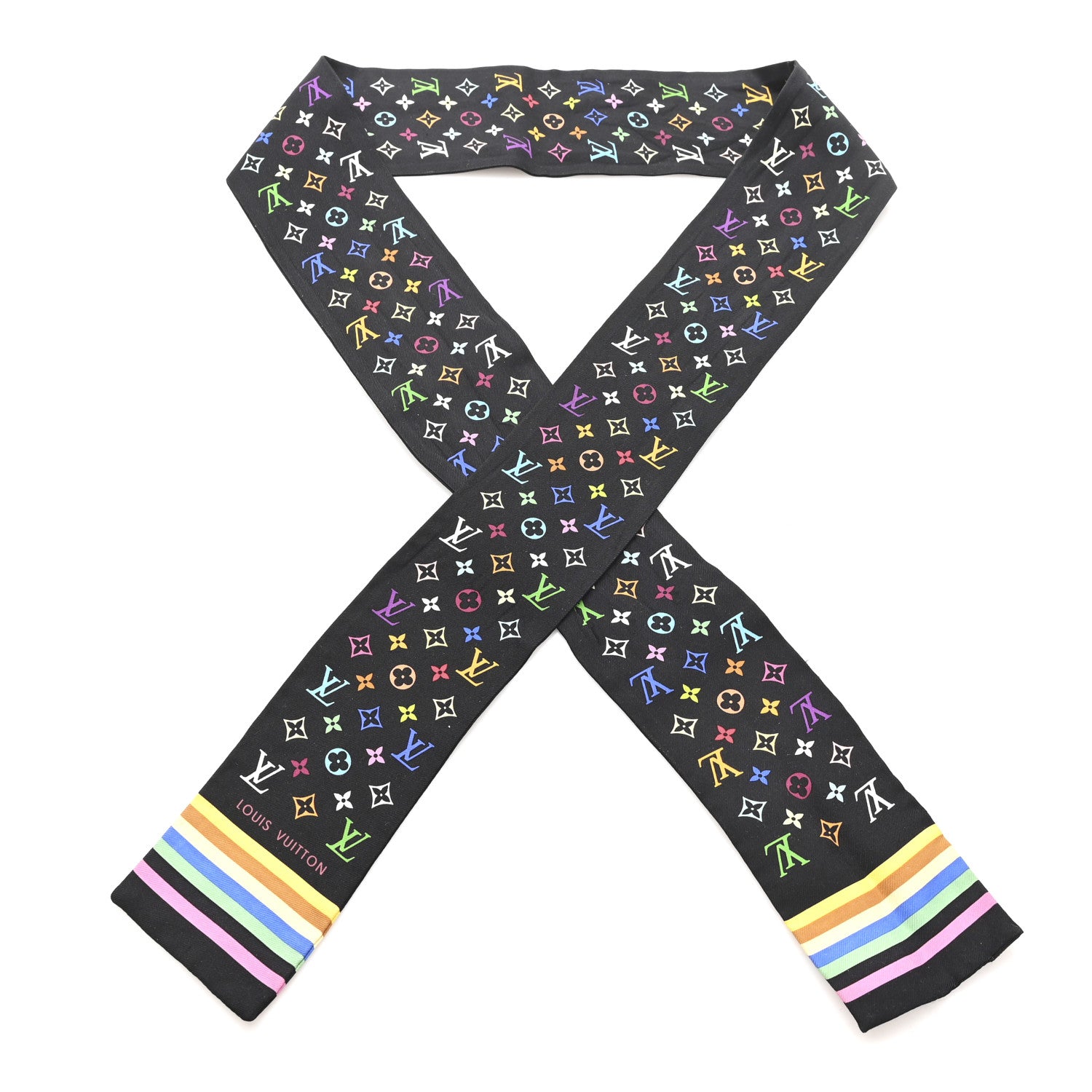 Louis Vuitton LV X TM Silk Monogram Multicolor Bandeau Black 1 of 4