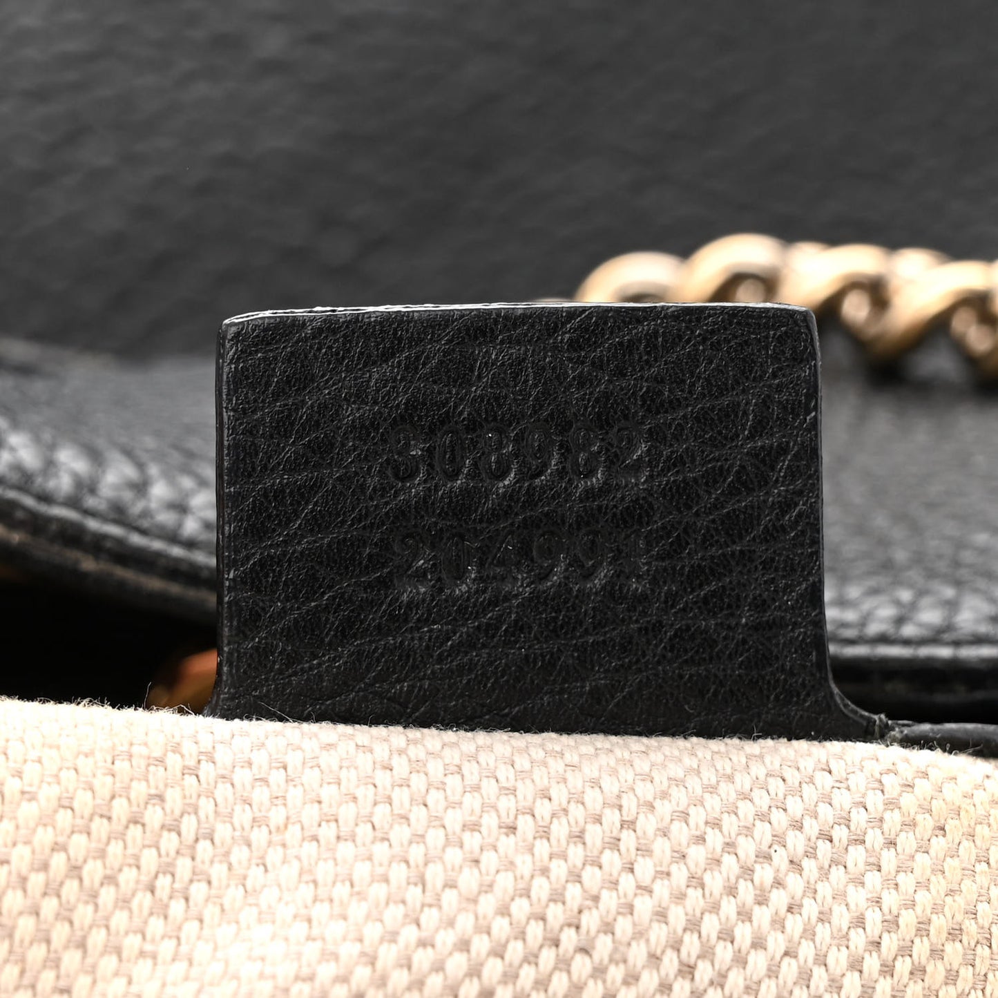 Pebbled Calfskin Medium Soho Chain Shoulder Bag Black