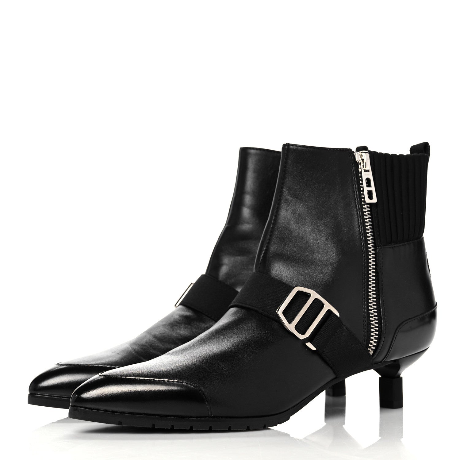 Hermes Tuscan Calfskin Technical Canvas Shocky Ankle Boots 36 Black 3 of 12