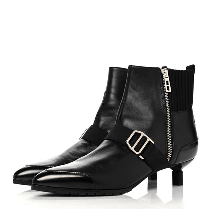 Hermes Tuscan Calfskin Technical Canvas Shocky Ankle Boots 36 Black 3 of 12
