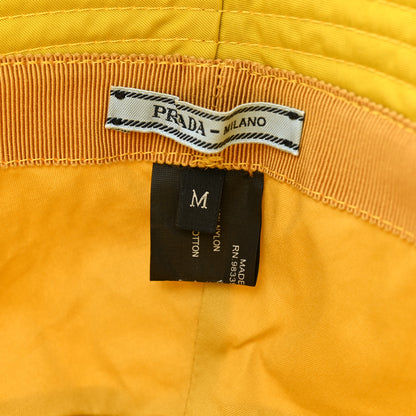 Prada Re-Nylon Metal Triangle Logo Mens Bucket Hat M Giallo 8 of 8