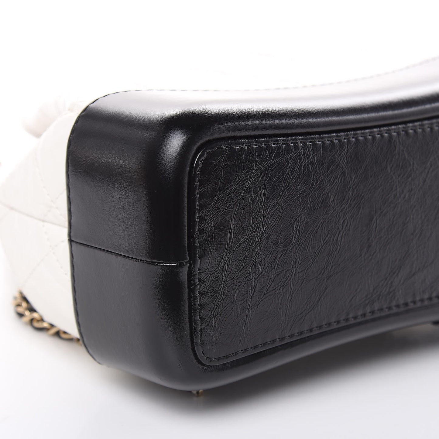 Aged Calfskin Quilted Small Gabrielle Backpack Black White