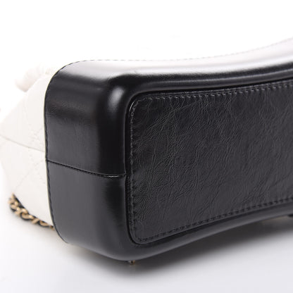 Chanel Aged Calfskin Quilted Small Gabrielle Backpack Black White 8 of 12
