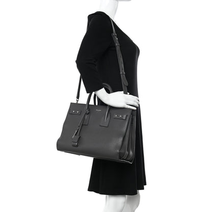 Saint Laurent Grained Calfskin Small Supple Sac De Jour Fog 2 of 17