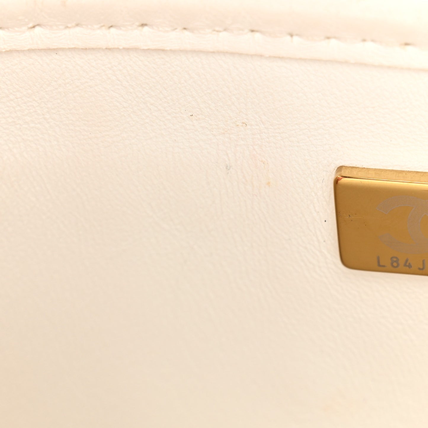 Metallic Lambskin Viscose Woven Flap Gold White