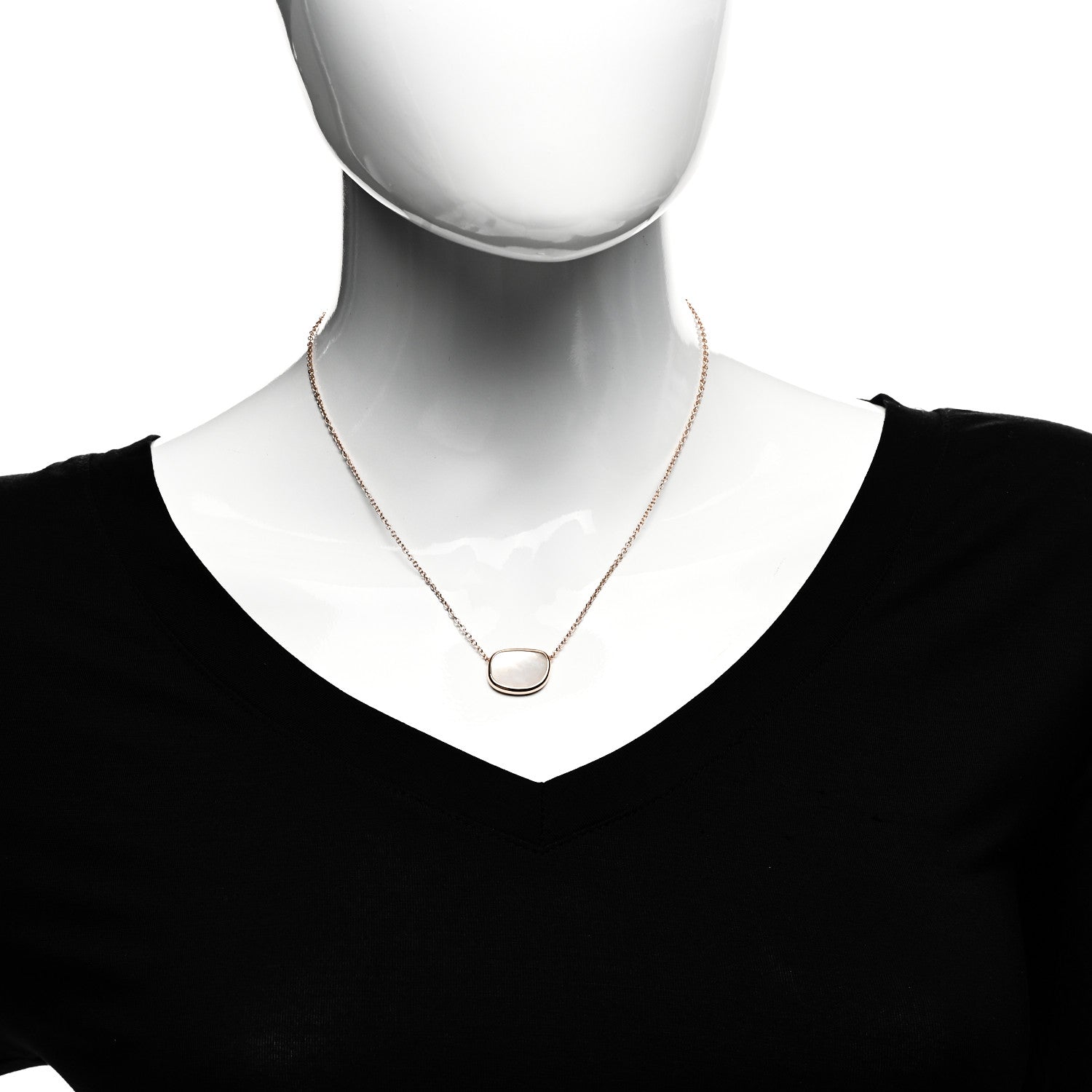 Roberto Coin 18K Rose Gold Mother of Pearl Amphibole Pendant Necklace 2 of 5