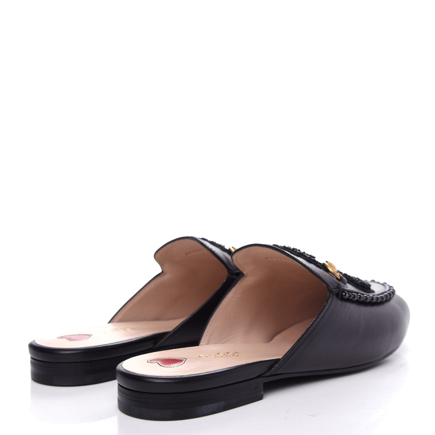 Malaga Kid Bead Embellished Womens Princetown Slippers 40 Black