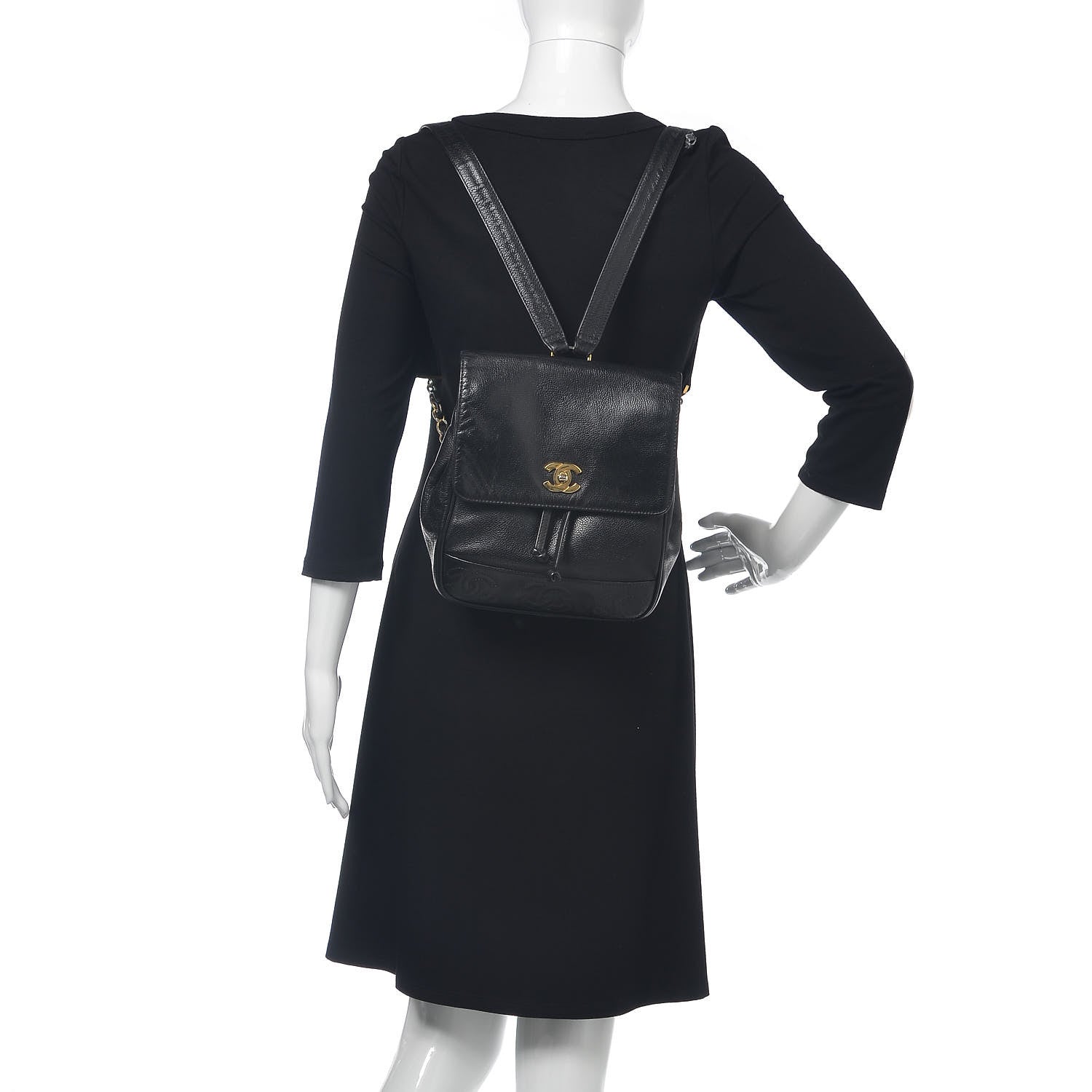 Chanel Caviar CC Backpack Black 2 of 12