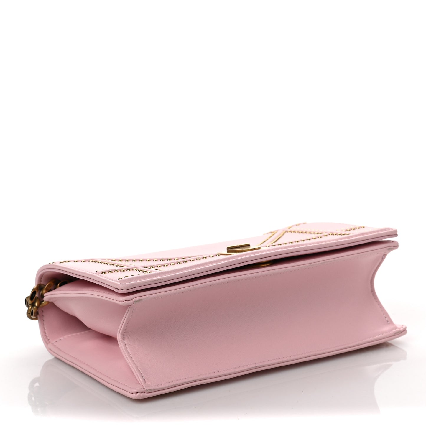 Lambskin Studded Small Diorama Flap Bag Baby Pink
