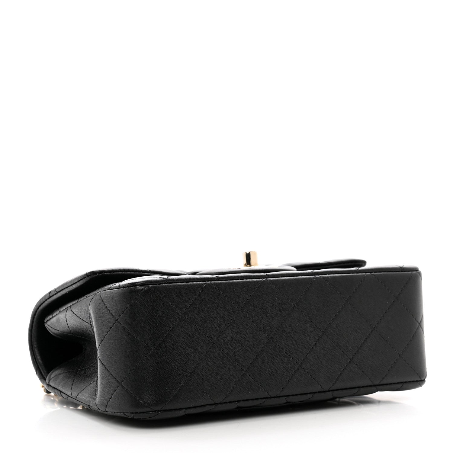 Chanel Lambskin Quilted Mini Top Handle Rectangular Flap Black 4 of 10