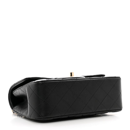 Chanel Lambskin Quilted Mini Top Handle Rectangular Flap Black 4 of 10
