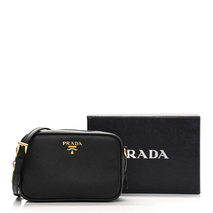 Prada Saffiano Lux Small Camera Crossbody Bag Black 10 of 10