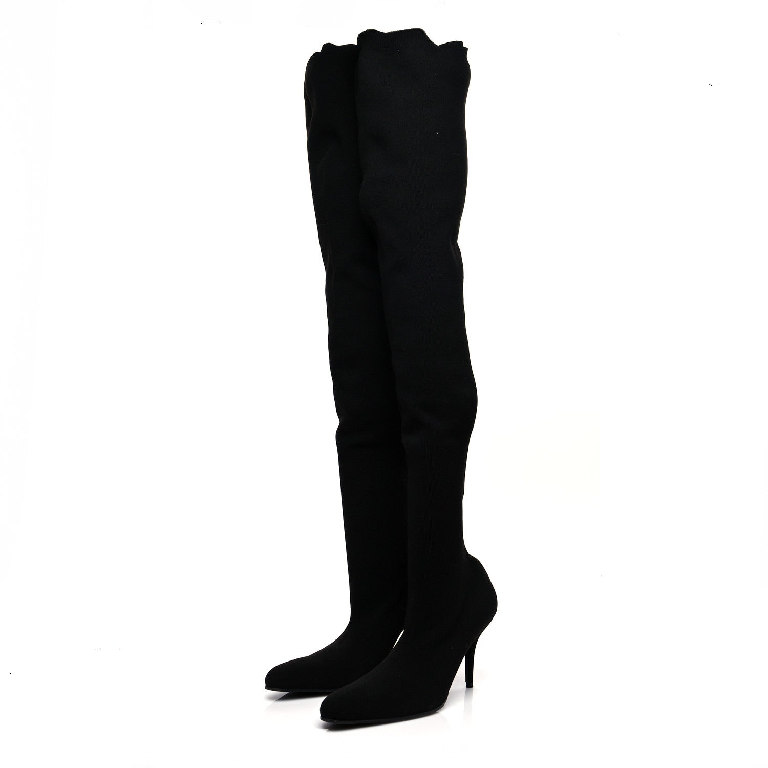 Balenciaga Spandex Round Toe Knife Thigh High Boots 40 Black 3 of 6