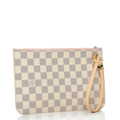 Louis Vuitton Damier Azur Neverfull MM GM Pochette Rose Ballerine 3 of 7