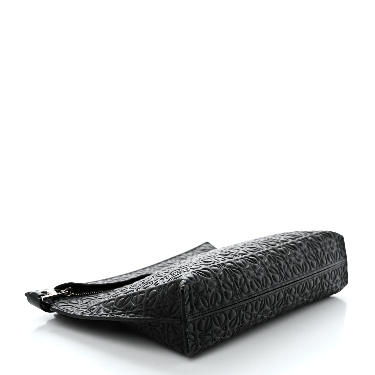 Calfskin Embossed Medium Repeat T Pouch Black