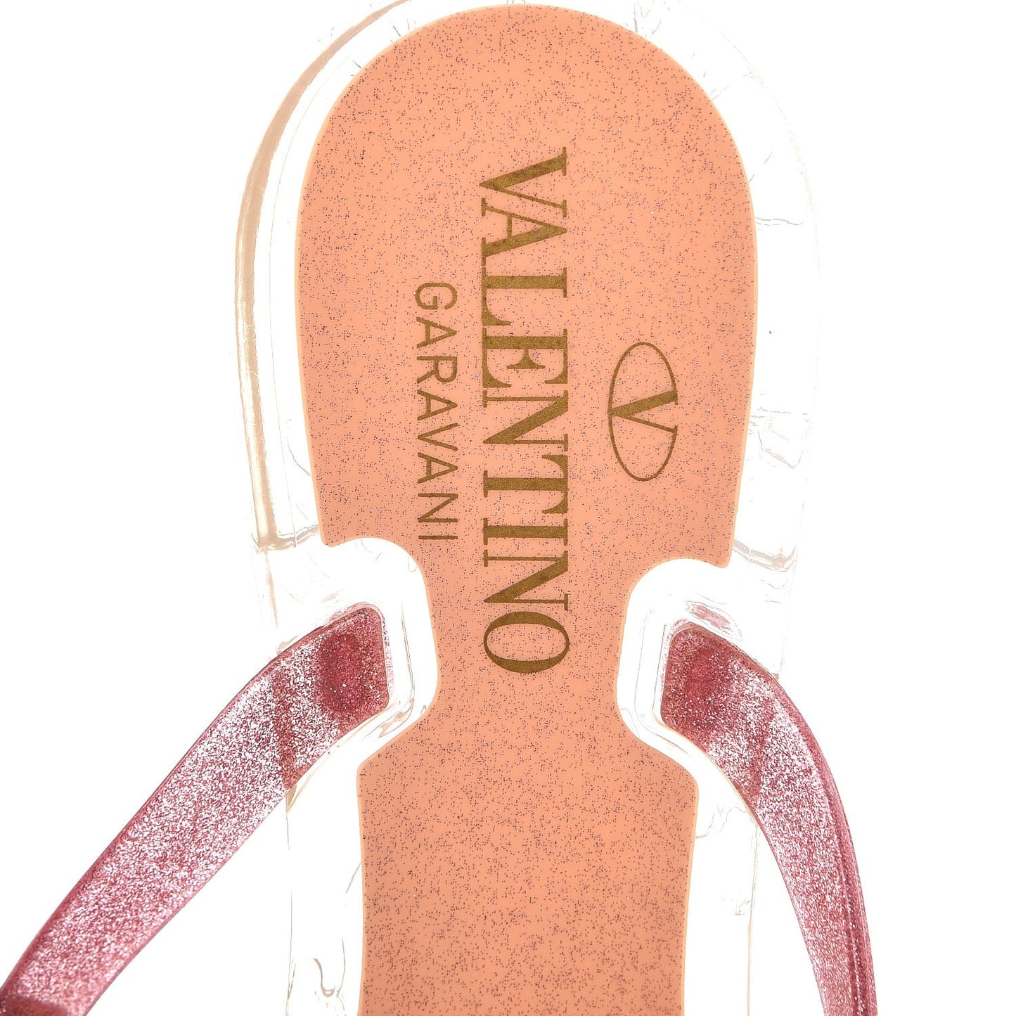 PVC Jelly Glitter Rockstud Bow Thong Sandals 37 Pink