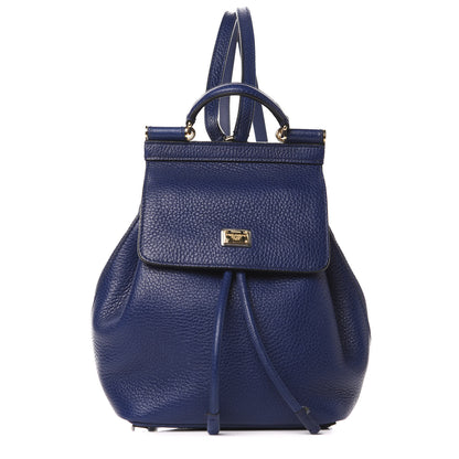 Dolce & Gabbana Calfskin Mini Miss Sicily Backpack Blue 1 of 8