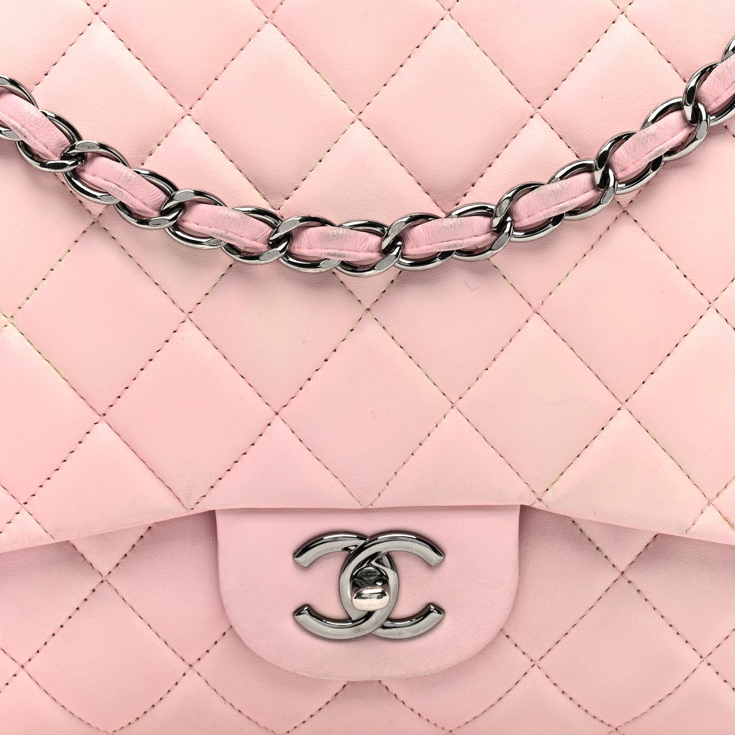 Lambskin Quilted Maxi Single Flap Pink