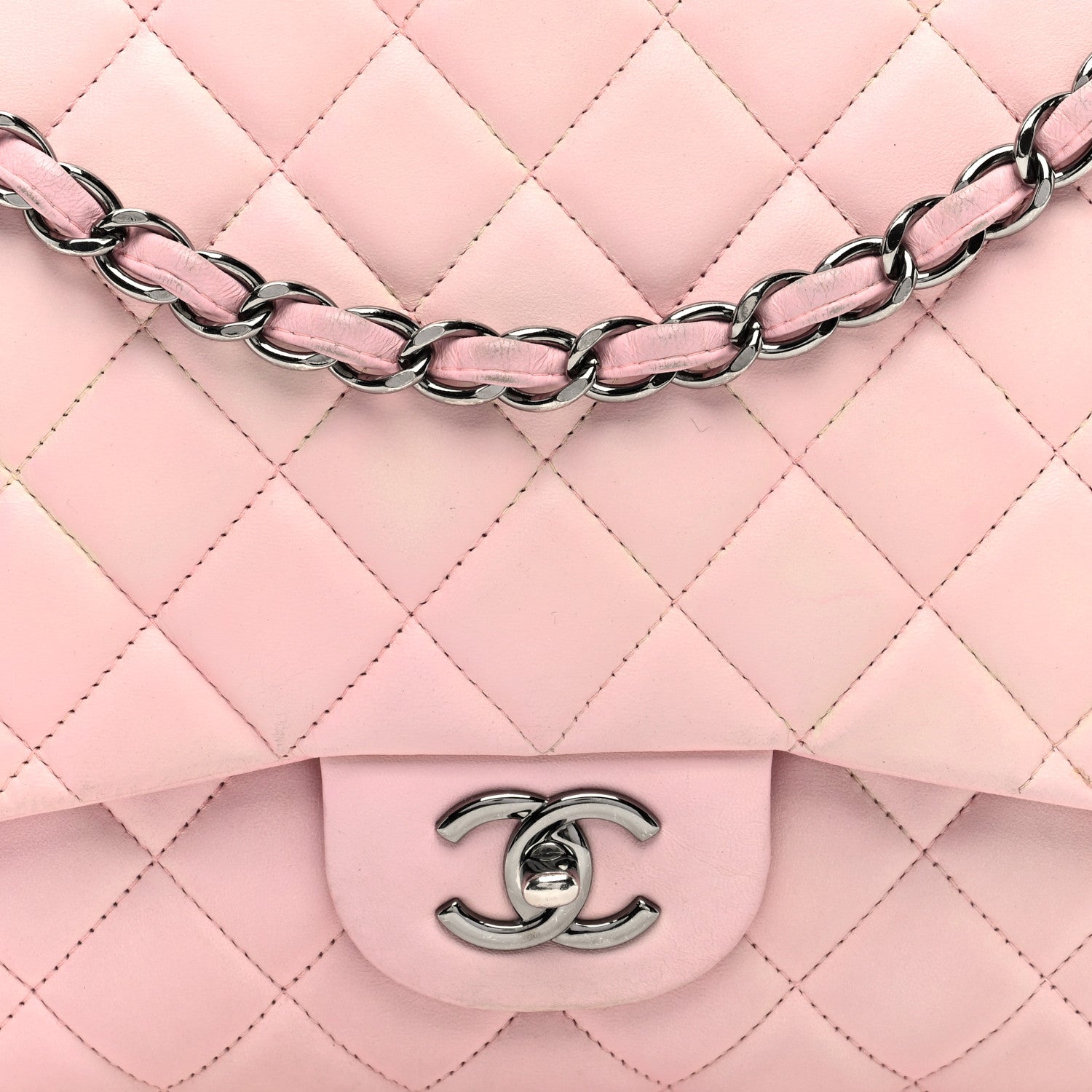 Chanel Lambskin Quilted Maxi Single Flap Pink 8 of 10