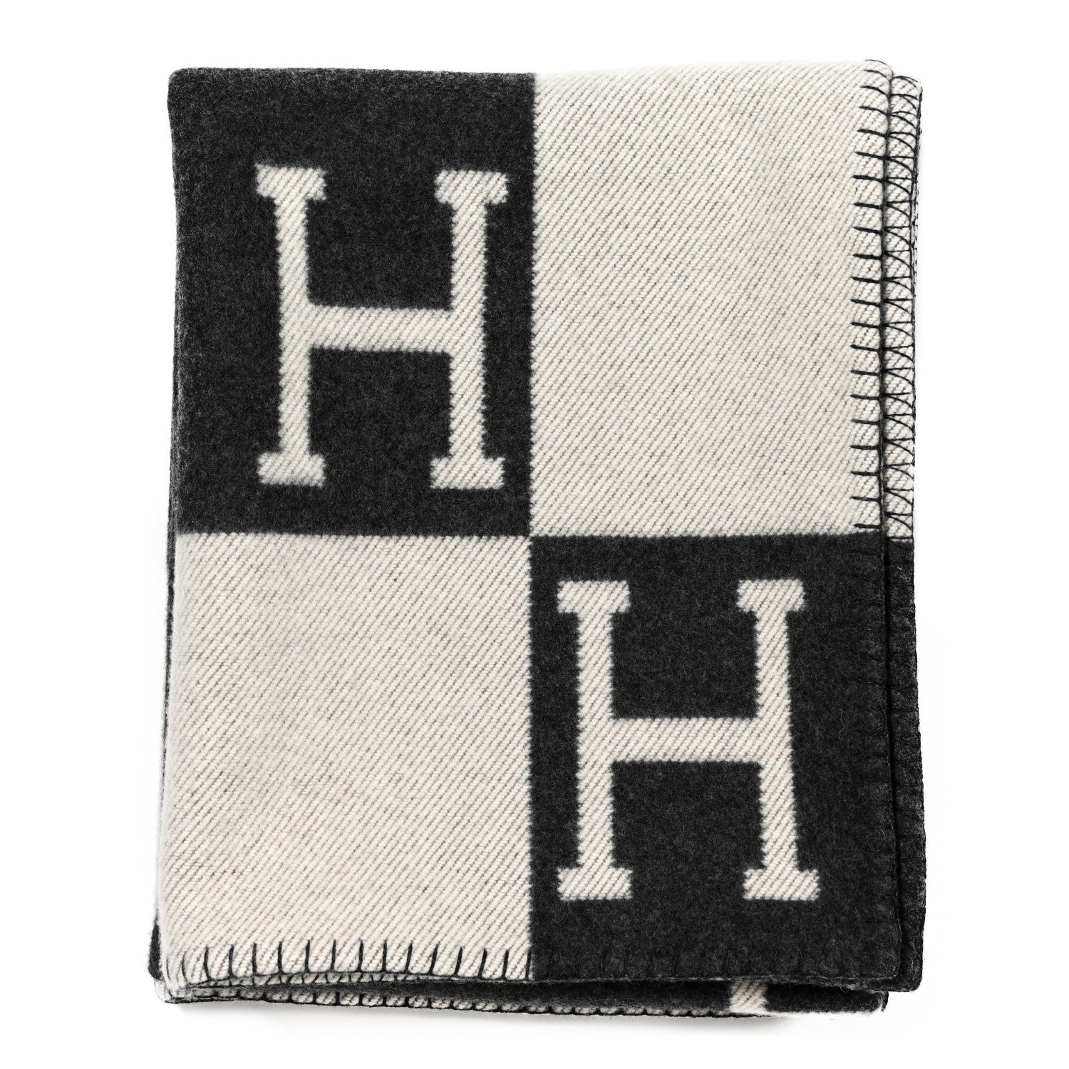 Hermes Wool Cashmere Avalon III Blanket Black 1 of 3