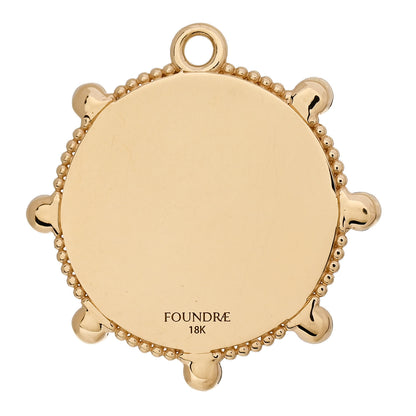 Foundrae 18K Yellow Diamond Large Heart at Peace Medallion Pendant 3 of 4