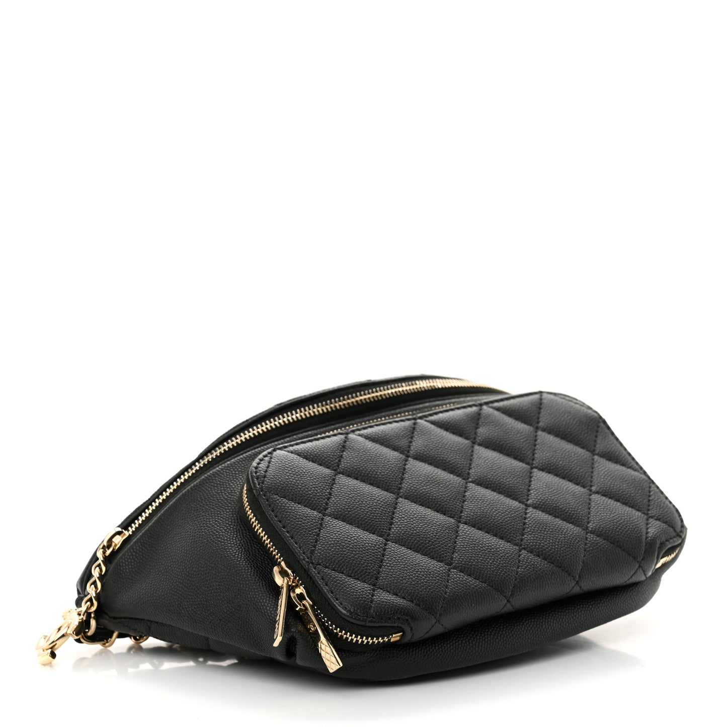 Caviar Quilted Business Affinity Waist Belt Bag Black