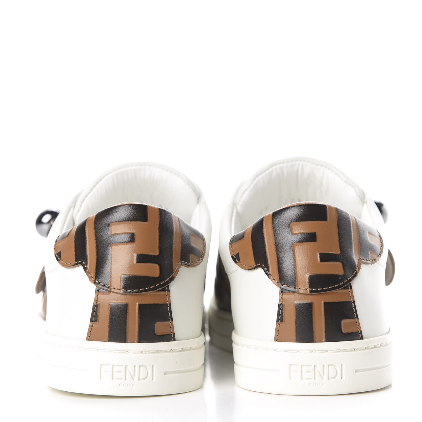 Vitello FF Embossed Pearland Slip On Sneakers 35.5 White Tobacco Moro