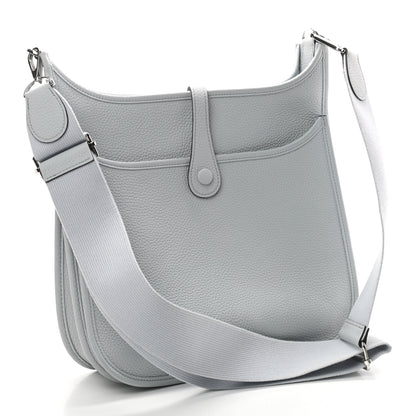 Hermes Taurillon Clemence Evelyne III PM Bleu Pale 3 of 9
