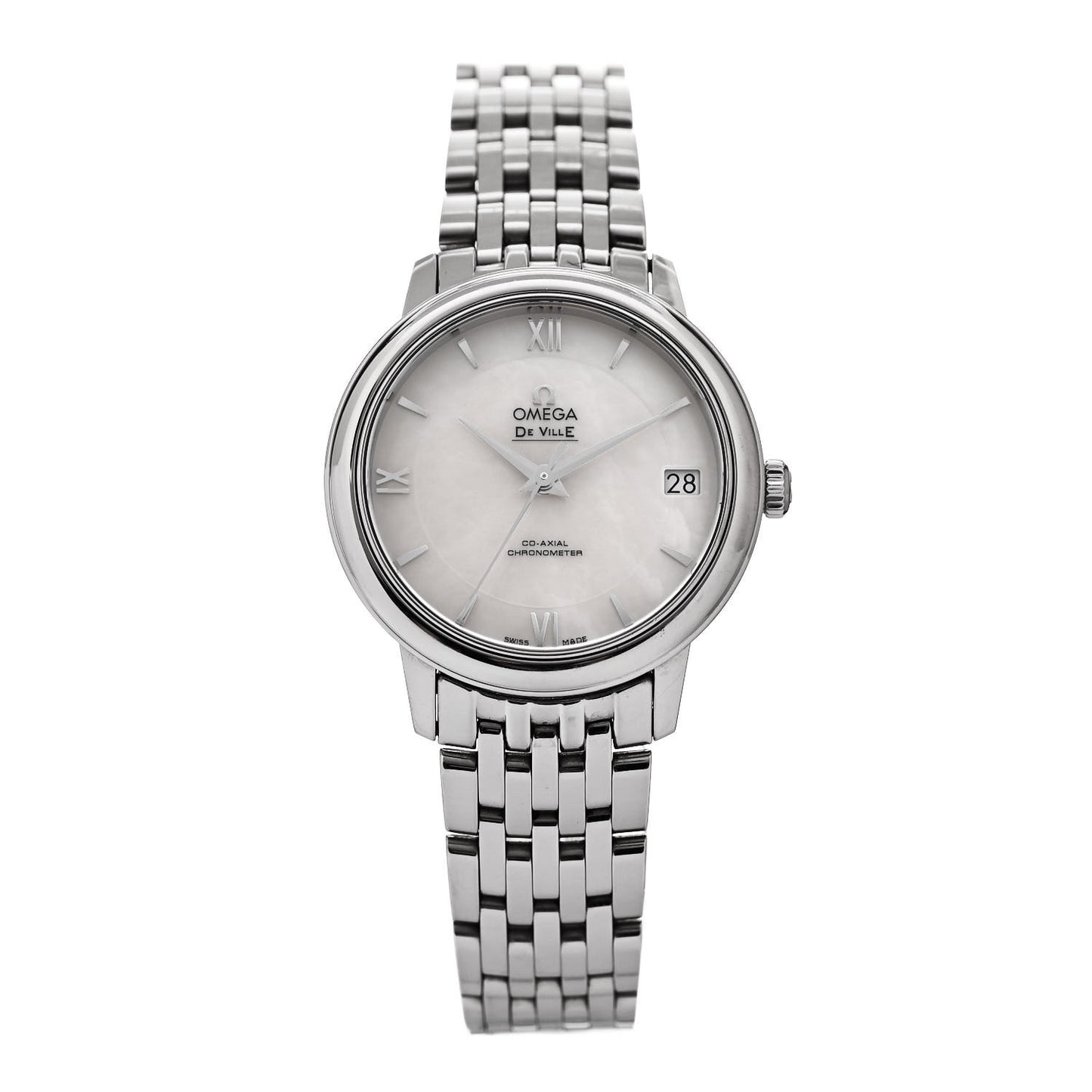 Stainless Steel Mother of Pearl 32mm De Ville Prestige Co-Axial Automatic Watch 424.10.33.20.05.001