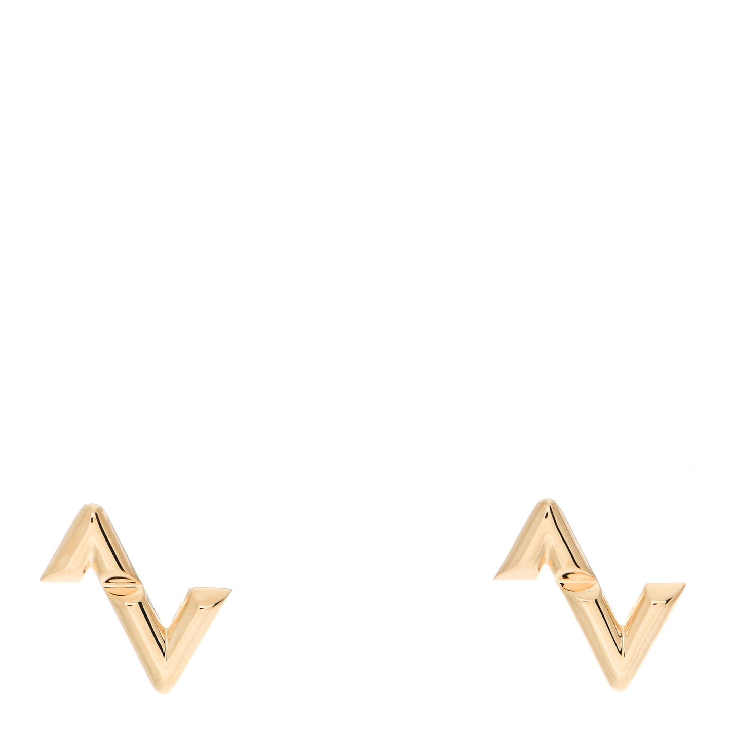 18K Yellow Gold LV Volt Upside Down Stud Earrings