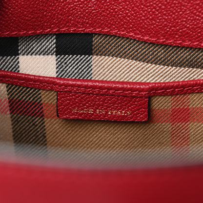 Burberry Soft Grain Calfskin Medium Buckle Tote Parade Red 7 of 12