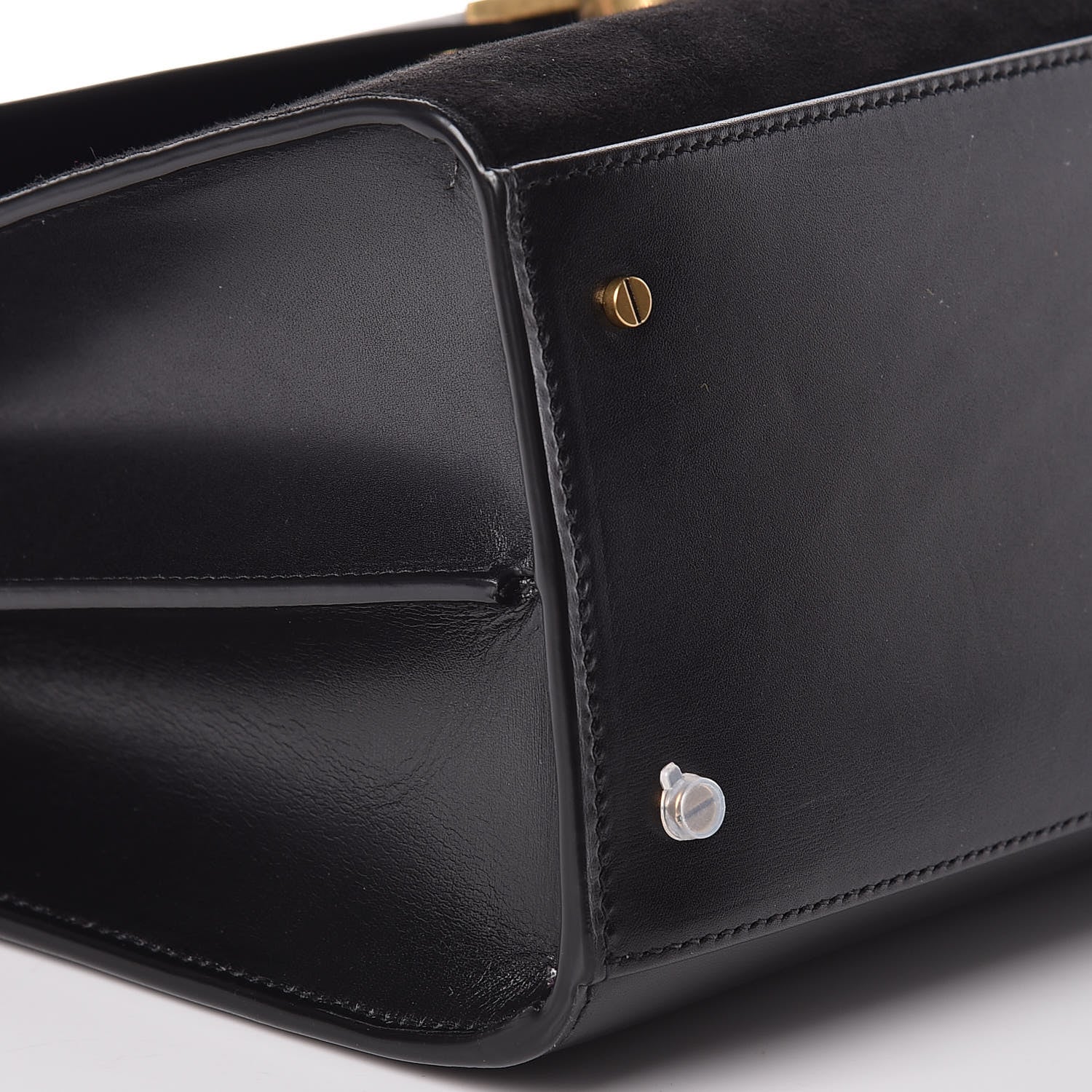 Saint Laurent Kid Scamosciato Smooth Calfskin Medium Classic Monogram Cassandra Top Handle Black Rouge Legion 8 of 10