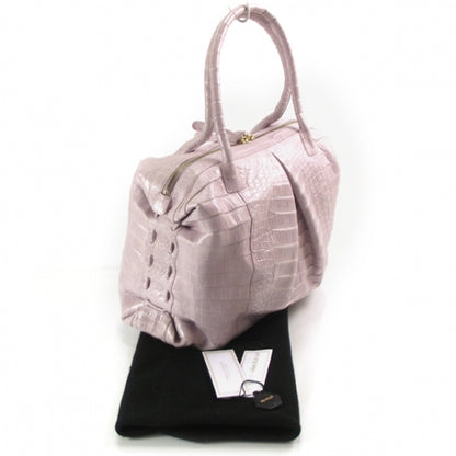 Nancy Gonzalez Crocodile Ruched Satchel Lilac 3 of 9