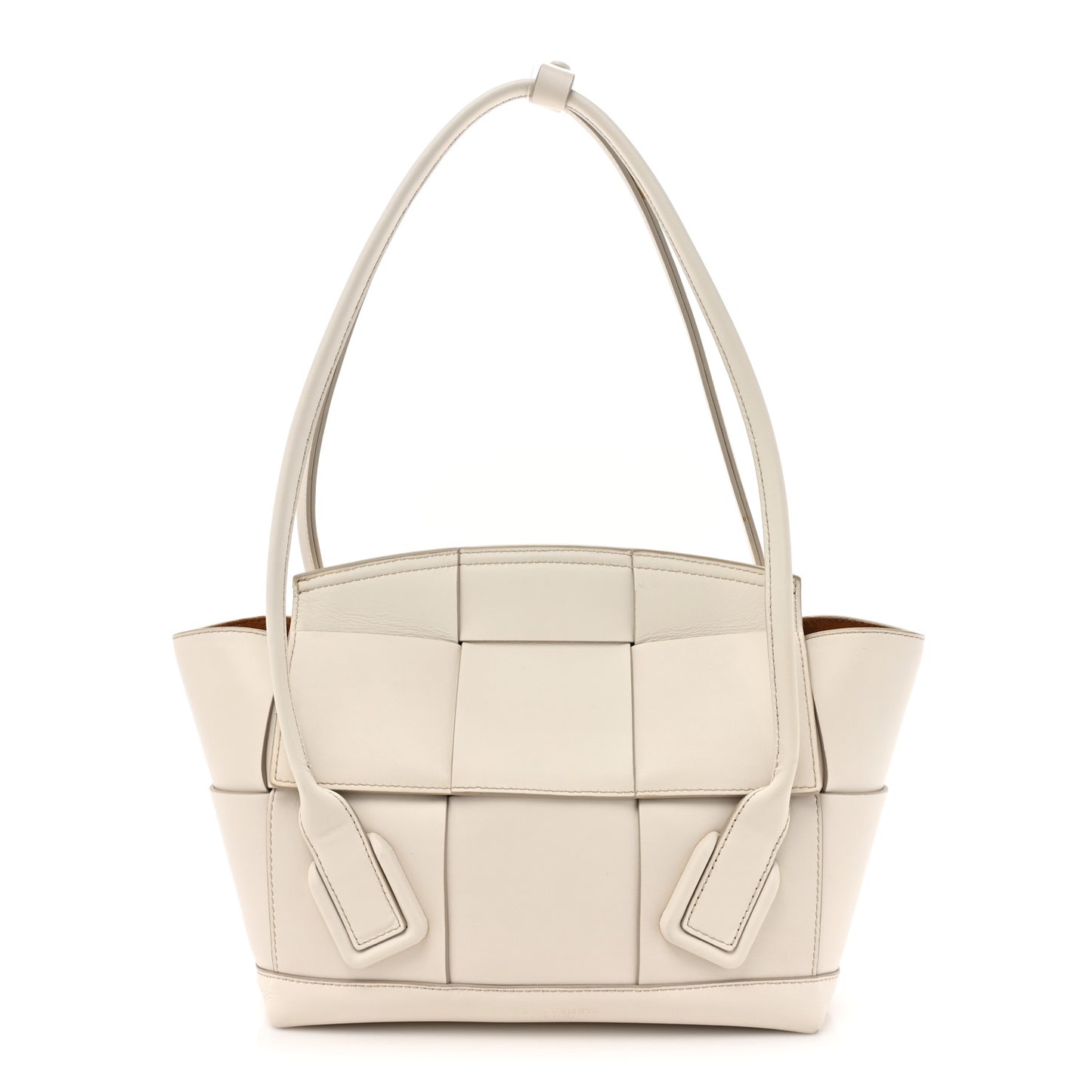 French Calfskin Maxi Intrecciato Small Arco Bianco