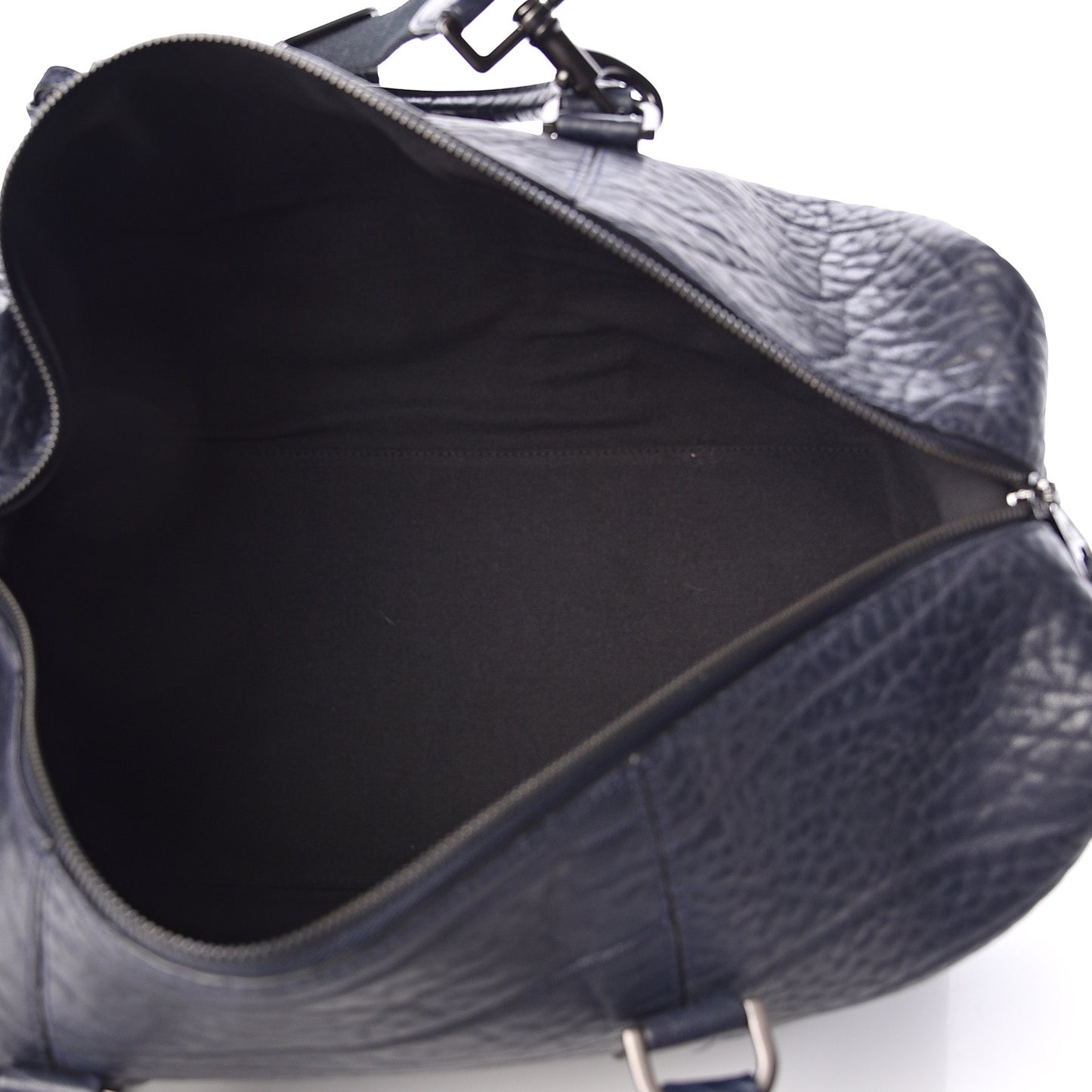 Shrunken Calfskin Small Clipper Midnight Blue