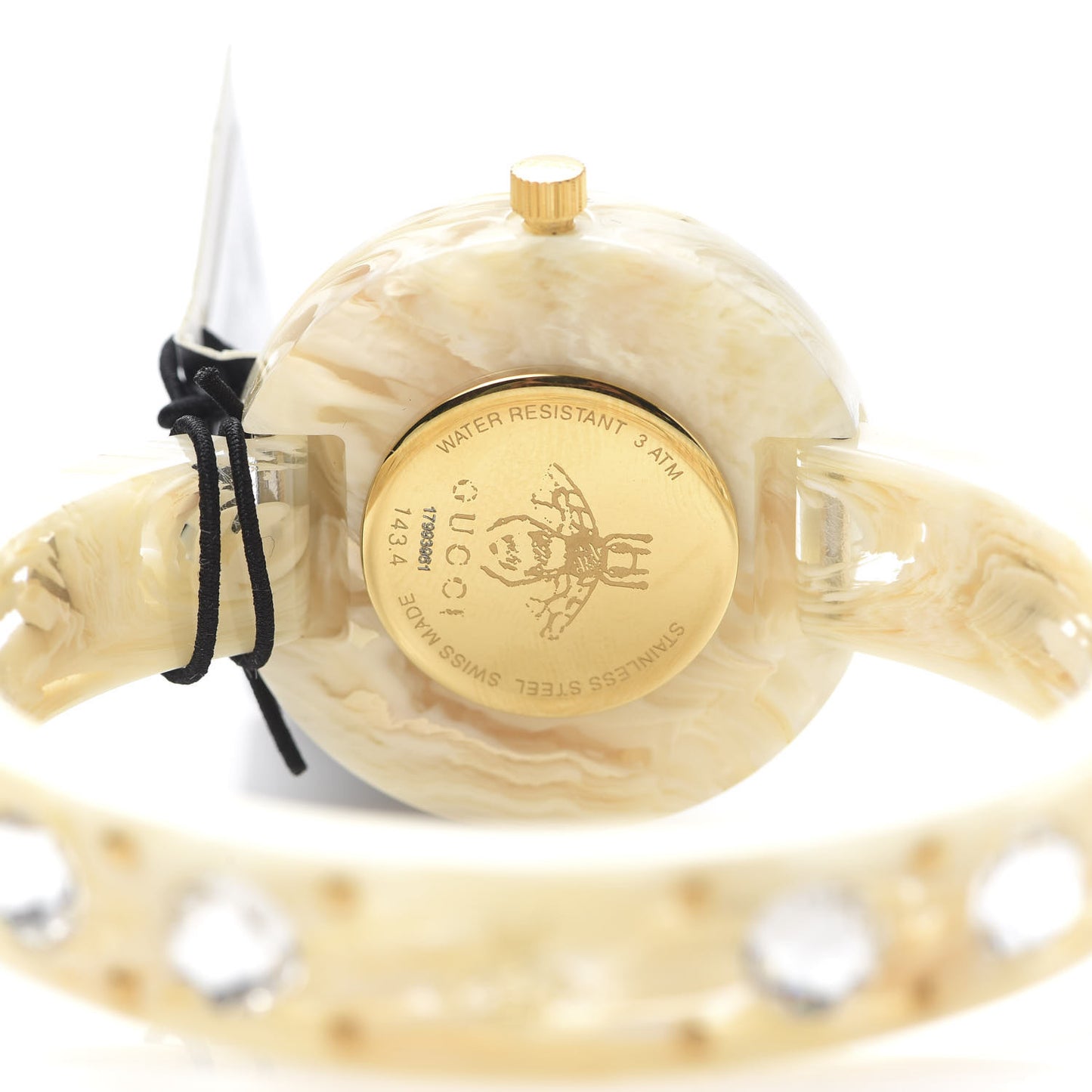 Stainless Steel Plexiglass Mother of Pearl 35mm Vintage Web Crystal Quartz Watch