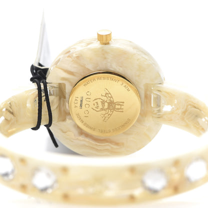Gucci Stainless Steel Plexiglass Mother of Pearl 35mm Vintage Web Crystal Quartz Watch 5 of 7