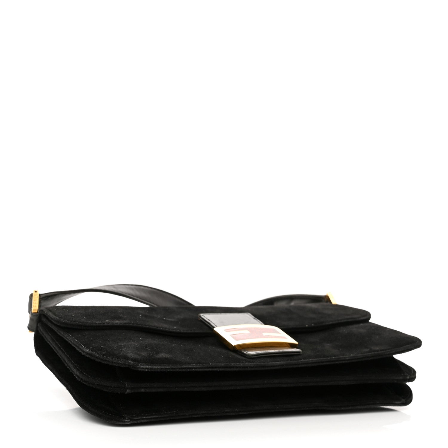 Fendi Suede Calfskin Baguette Black 3 of 8