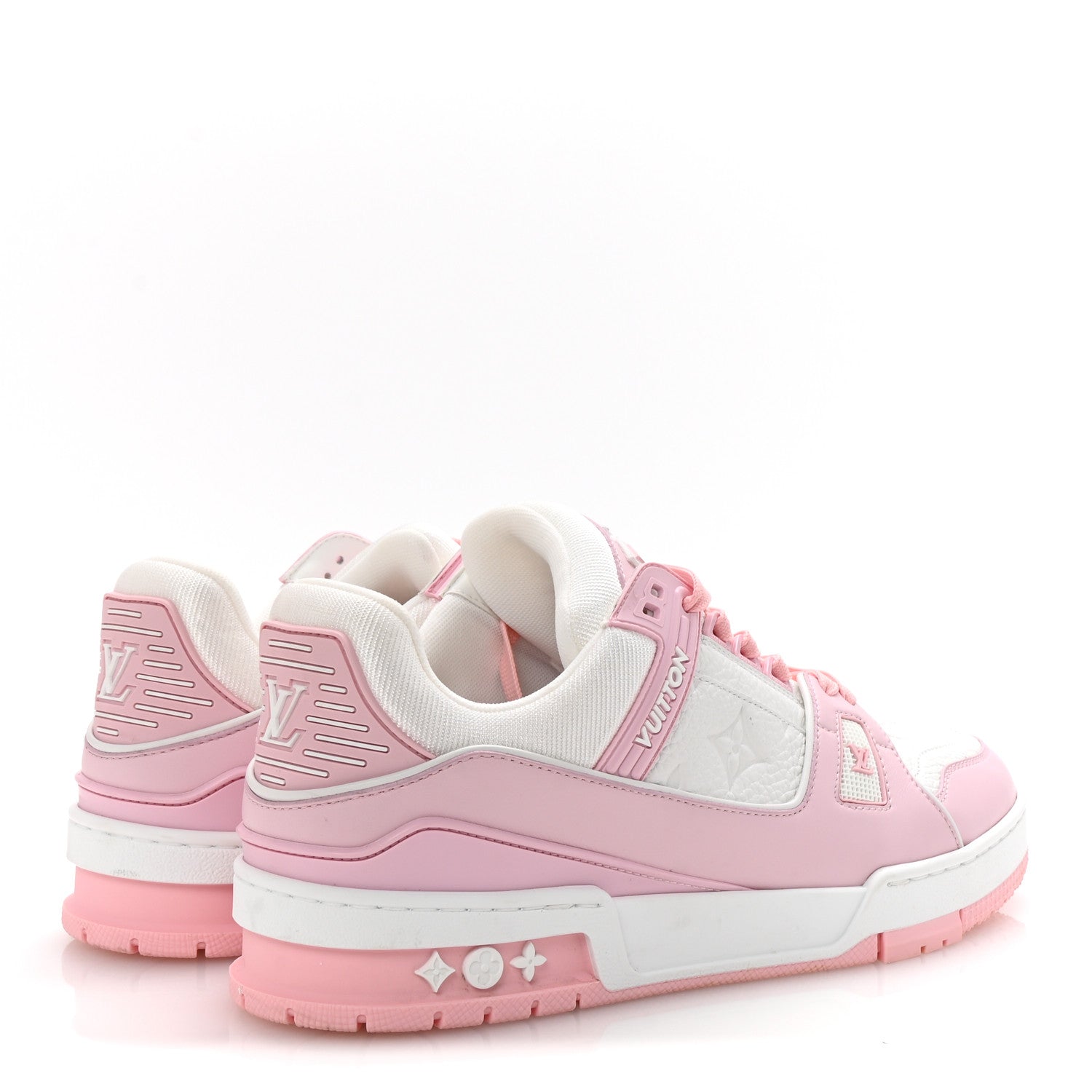 Louis Vuitton Calfskin Monogram Womens LV Trainer Sneakers 39.5 Light Pink 5 of 9