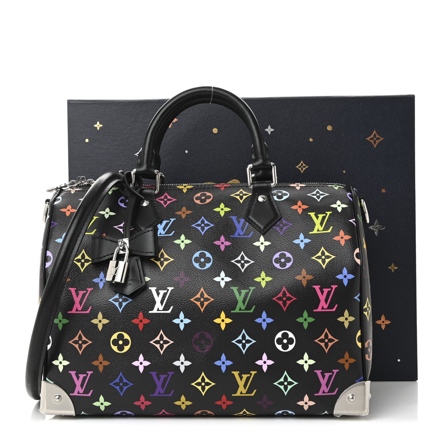 LV X TM Monogram Multicolor Speedy Soft 30 Black