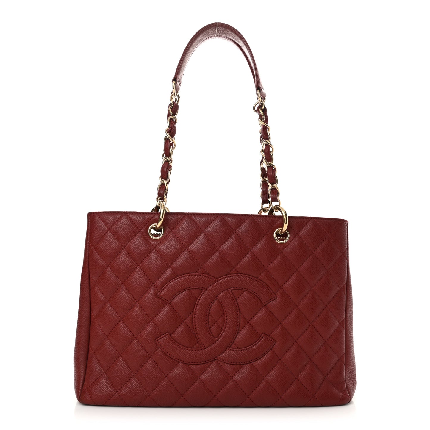 Caviar Quilted Grand Shopping Tote GST Red
