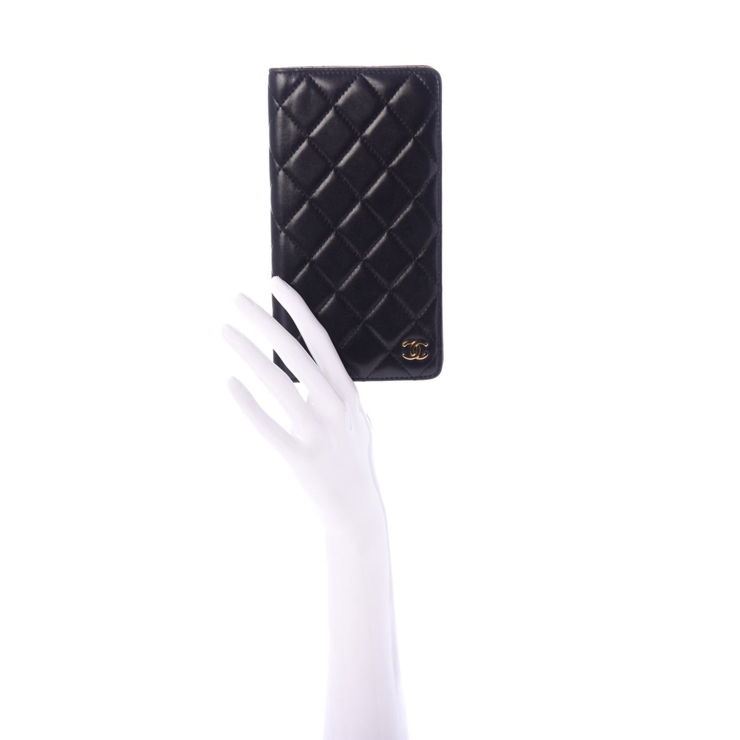 Lambskin Quilted Medium Agenda Cover Black
