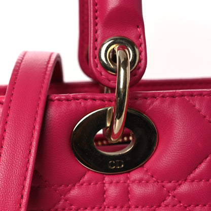 Christian Dior Lambskin Cannage Medium Lady Dior Fuchsia 12 of 13