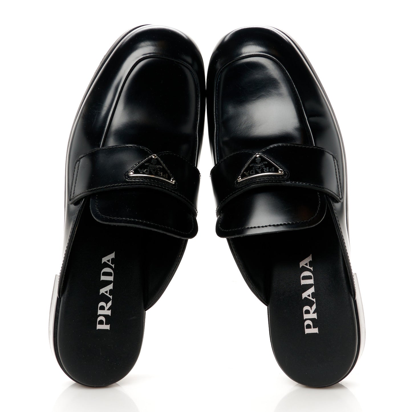Spazzolato Triangle 40mm Loafer Mules 37.5 Black