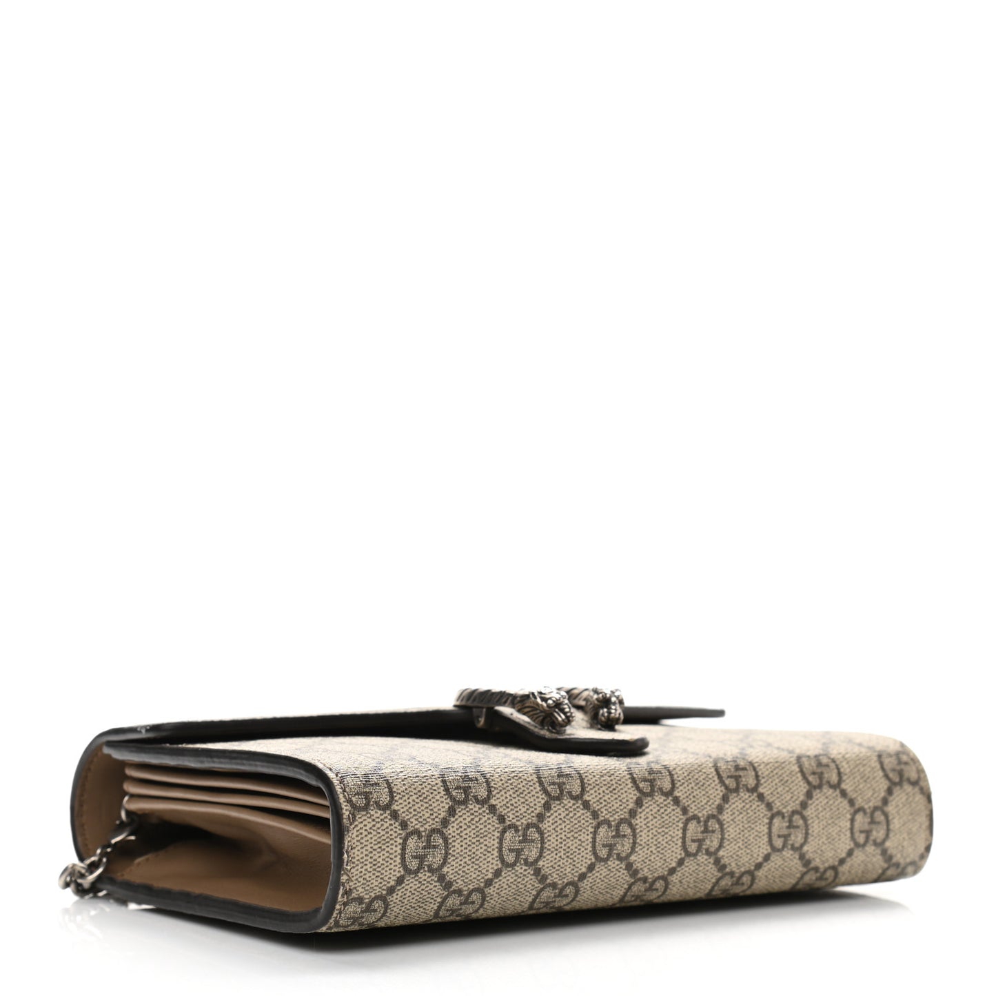 GG Supreme Monogram Mini Dionysus Chain Wallet Beige Taupe