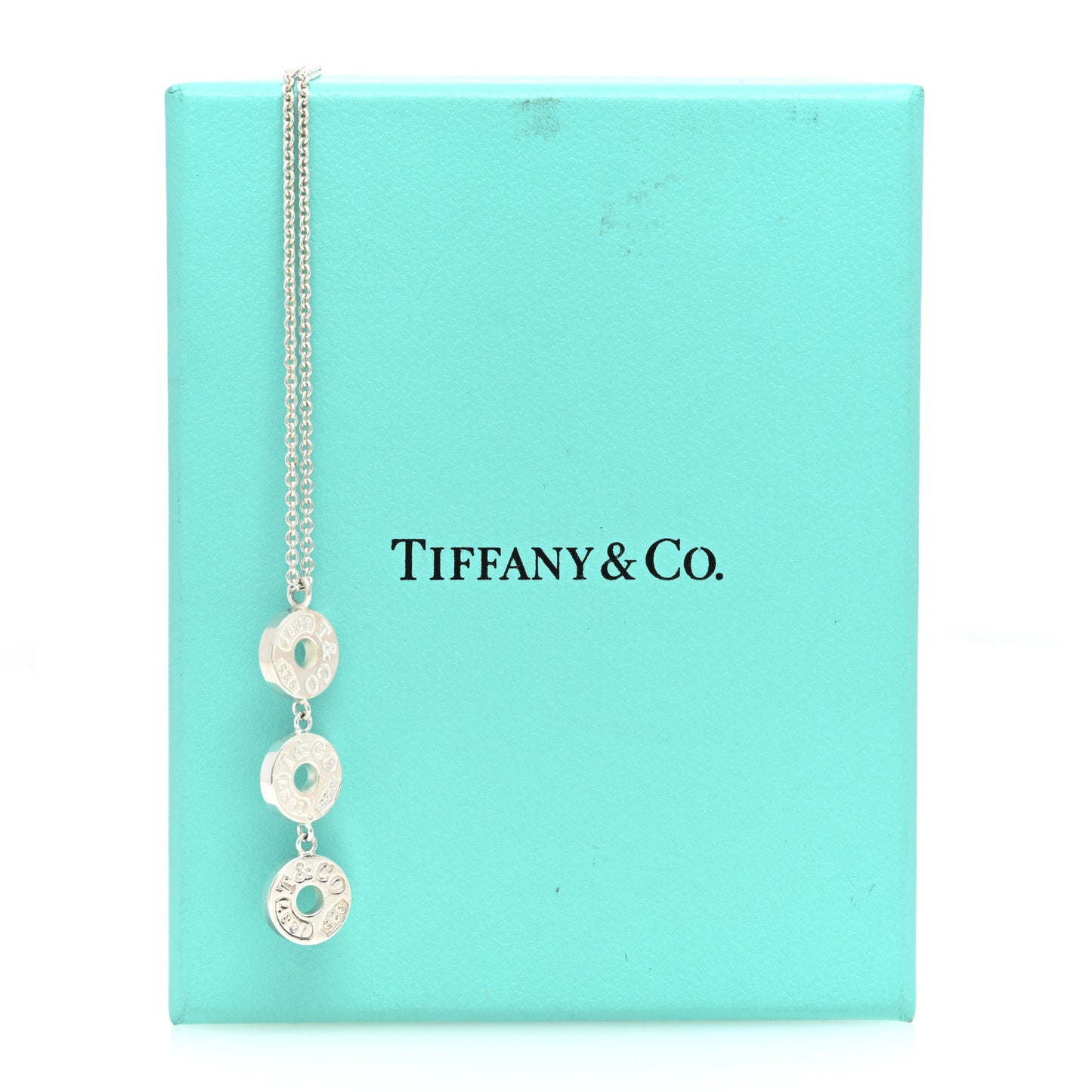 Sterling Silver 1837 Triple Circle Drop Pendant Necklace